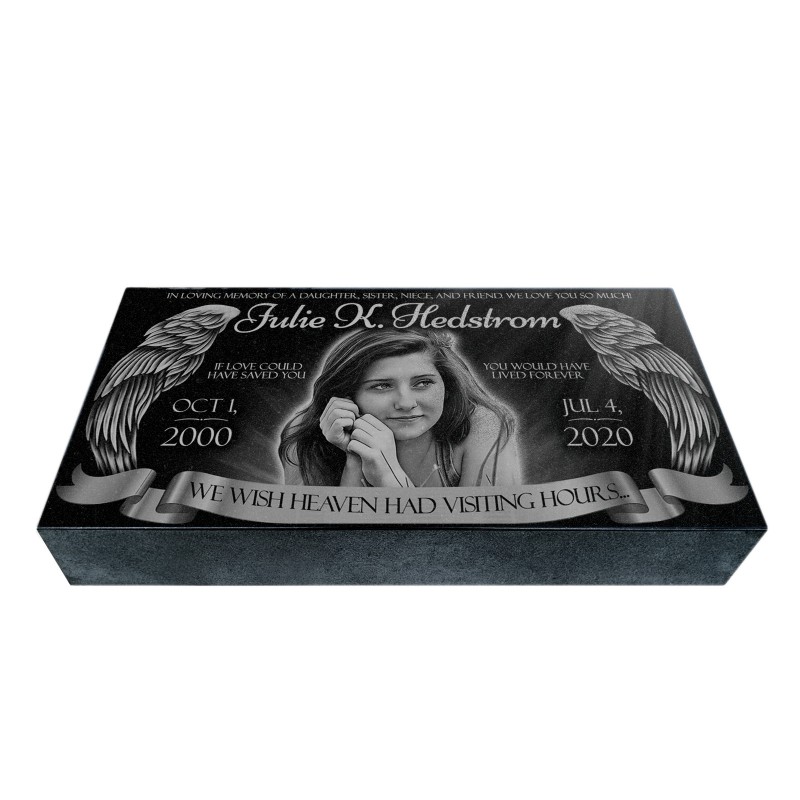 20x10x4" Headstone, Single or Companion Flat Grave Marker